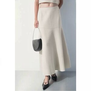 COS Cream Midi Skirt